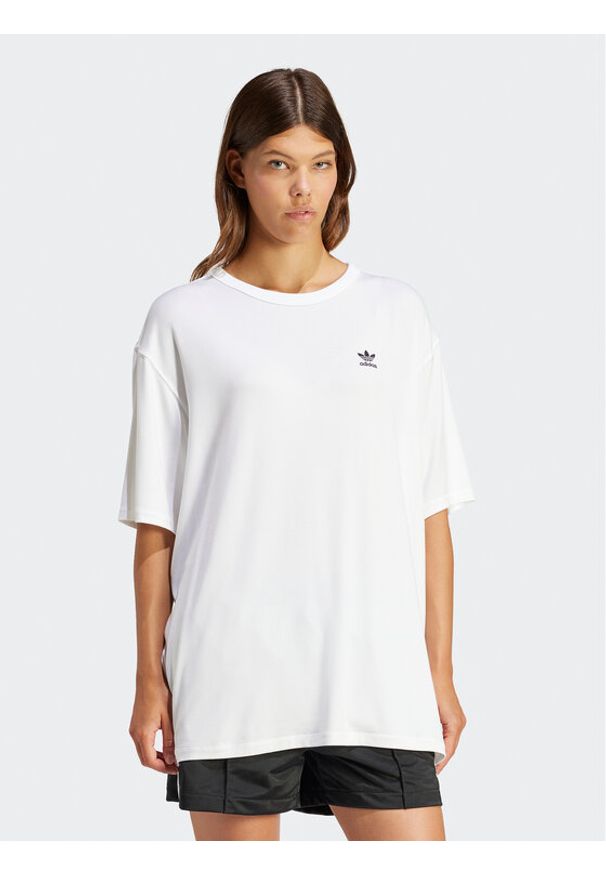 Adidas - adidas T-Shirt adicolor Trefoil IR8064 Biały Loose Fit. Kolor: biały