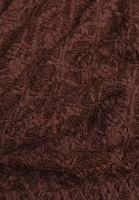 Born2be - Brązowa Koronkowa Bluzka o Asymetrycznym Kroju na Jedno Ramię Nerasos. Kolor: brązowy. Materiał: koronka #3