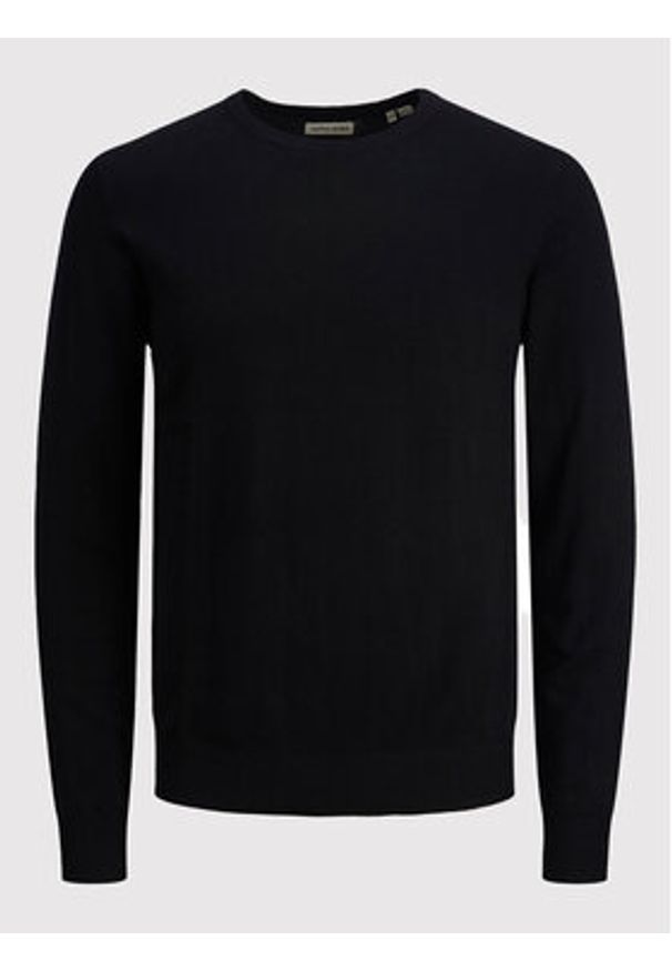 Jack & Jones Sweter Emil 12208364 Czarny Regular Fit. Kolor: czarny. Materiał: bawełna