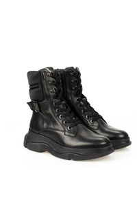 Geox Botki "Macaone" | D04L0C 043FU | Macaone | Kobieta | Czarny. Zapięcie: klamry. Kolor: czarny. Materiał: skóra, tkanina