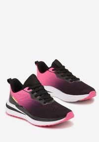 Born2be - Czarno-Różowe Buty Sportowe Sneakersy ze Sznurowaniami Risamay. Nosek buta: okrągły. Zapięcie: sznurówki. Kolor: czarny. Materiał: materiał. Obcas: na obcasie. Wysokość obcasa: niski #2