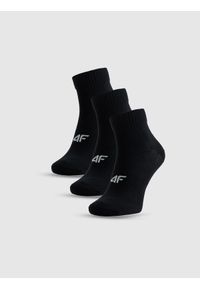4f - 4F Skarpetki długie (3-pack) męskie - czarne 39-42. Kolor: czarny. Materiał: materiał, bawełna, skóra, dzianina. Wzór: prążki. Sport: turystyka piesza, fitness #1