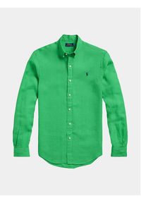 Polo Ralph Lauren Koszula 710829443026 Zielony Slim Fit. Typ kołnierza: polo. Kolor: zielony. Materiał: len