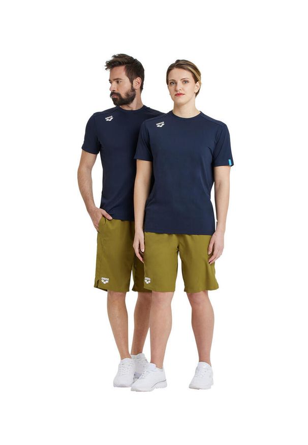 Koszulka sportowa Arena Team T-Shirt Solid. Kolor: niebieski. Materiał: materiał, skóra