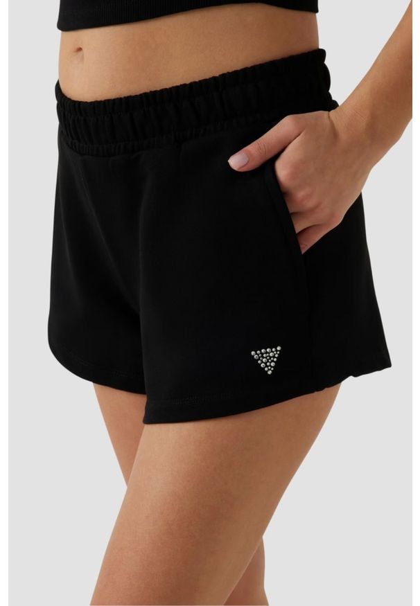 Guess - GUESS Czarne damskie szorty Primula, Rozmiar L. Kolor: czarny