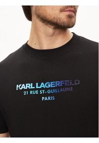 Karl Lagerfeld - KARL LAGERFELD T-Shirt 755062 542241 Czarny Regular Fit. Typ kołnierza: dekolt w karo. Kolor: czarny. Materiał: bawełna #2