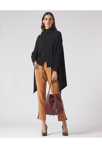 Manila Grace - MANILA GRACE - Karmelowe spodnie z podwójnym paskiem. Kolor: beżowy. Materiał: tkanina. Wzór: motyw zwierzęcy, nadruk #2