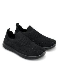 SKOTNICKI - Buty sportowe damskie Skotnicki T-3-0558 Black/Black. Zapięcie: bez zapięcia. Materiał: guma, tkanina. Obcas: na obcasie. Wysokość obcasa: niski. Sport: turystyka piesza #4