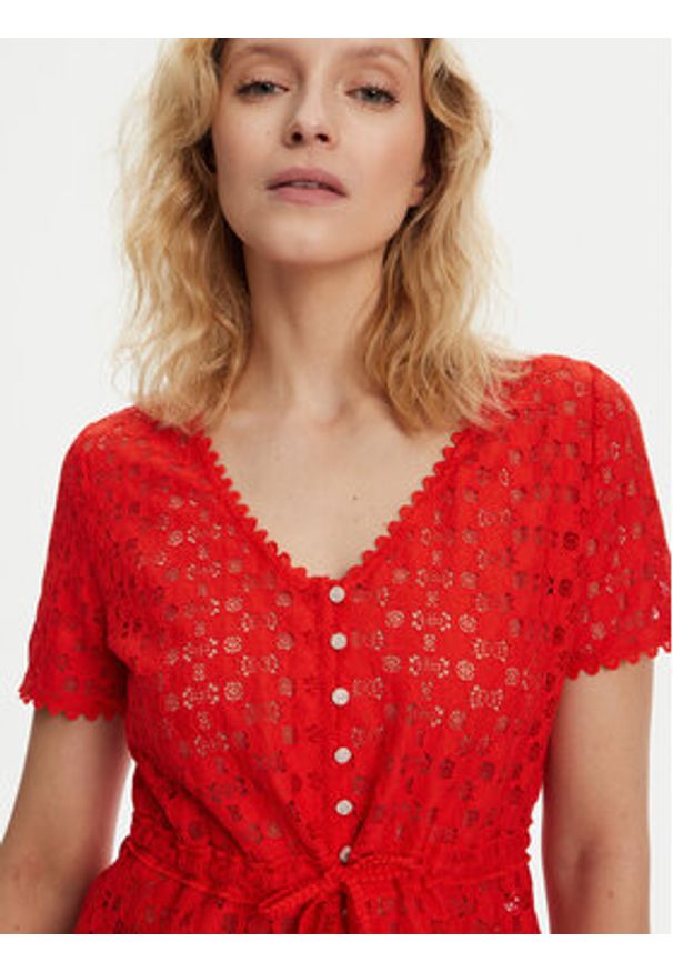 Morgan Bluzka 231-DATE Czerwony Slim Fit. Kolor: czerwony. Materiał: bawełna