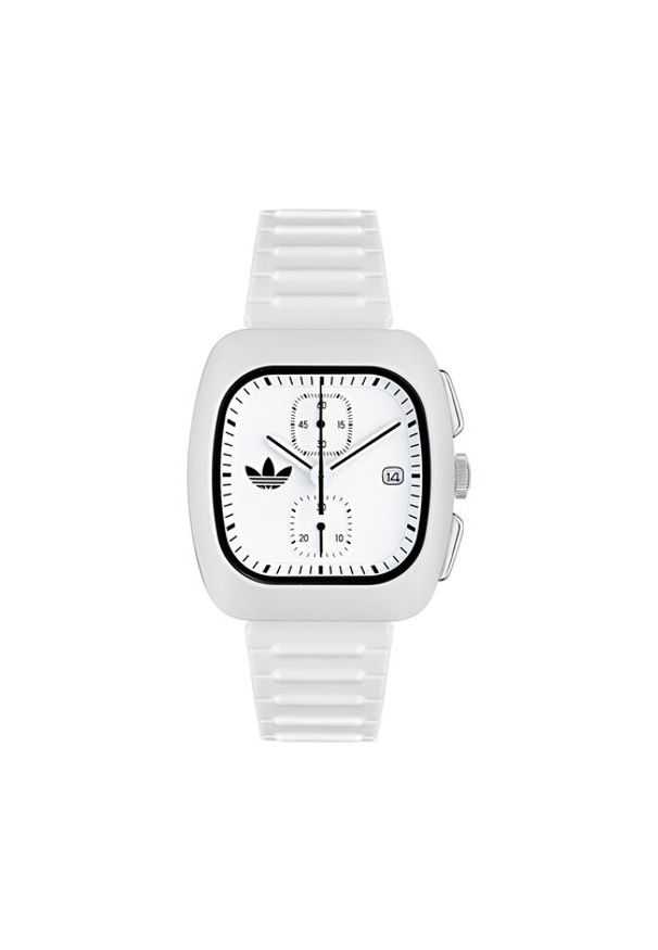 Adidas - adidas Zegarek Retro Wave Two Chrono AOSY24532 Biały. Kolor: biały. Materiał: syntetyk. Styl: retro