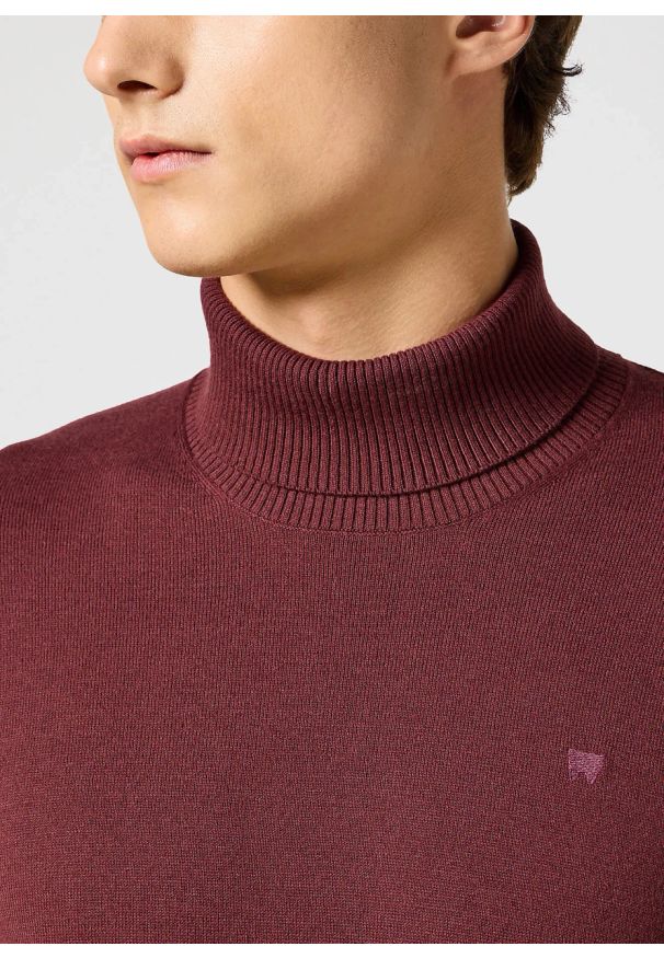 Wrangler - WRANGLER TURTLENECK DAHLIA 112357295. Okazja: na co dzień. Materiał: wełna, nylon, bawełna, materiał. Długość rękawa: długi rękaw. Długość: długie. Styl: casual, elegancki