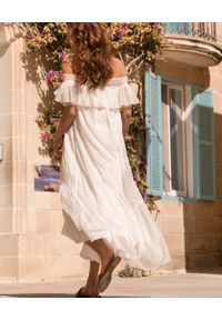 BY CABO - Jedwabna sukienka Casablanca. Kolor: biały. Materiał: jedwab. Wzór: ażurowy. Długość: midi #2