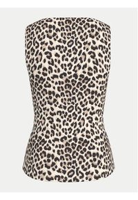 Vila Top Kenza 14106850 Brązowy Slim Fit. Kolor: brązowy. Materiał: syntetyk