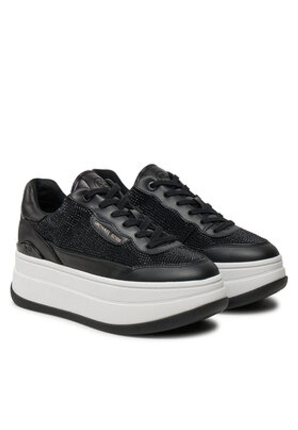 MICHAEL Michael Kors Sneakersy Hayes Embellished Leather Sneaker 43F4HYFS1D Czarny. Kolor: czarny. Materiał: skóra