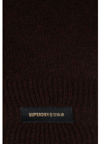 Superdry sweter wełniany męski kolor brązowy lekki. Okazja: na co dzień. Kolor: brązowy. Materiał: wełna. Styl: casual
