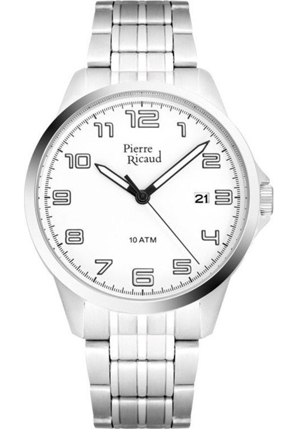 Zegarek Pierre Ricaud Zegarek męski Pierre Ricaud P60042.5123Q srebrny. Kolor: srebrny