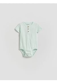 Reserved - Bawełniane body - jasnozielony. Kolor: zielony. Materiał: bawełna #1