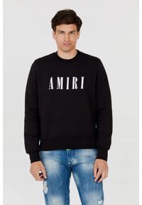 Amiri - AMIRI Czarna bluza męska z dużym białym logo, Rozmiar S. Kolor: czarny