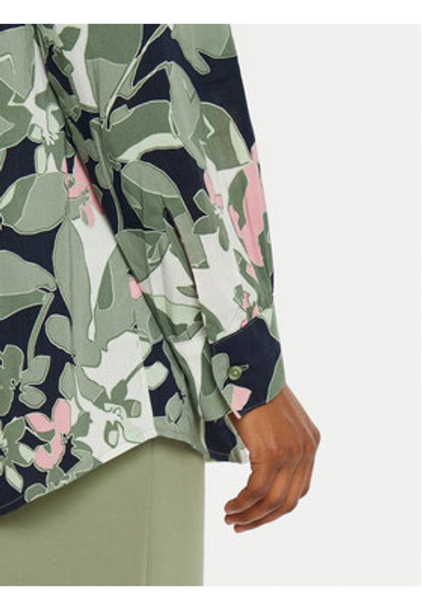 Olsen Koszula 12001907 Zielony Regular Fit. Kolor: zielony. Materiał: wiskoza, bawełna