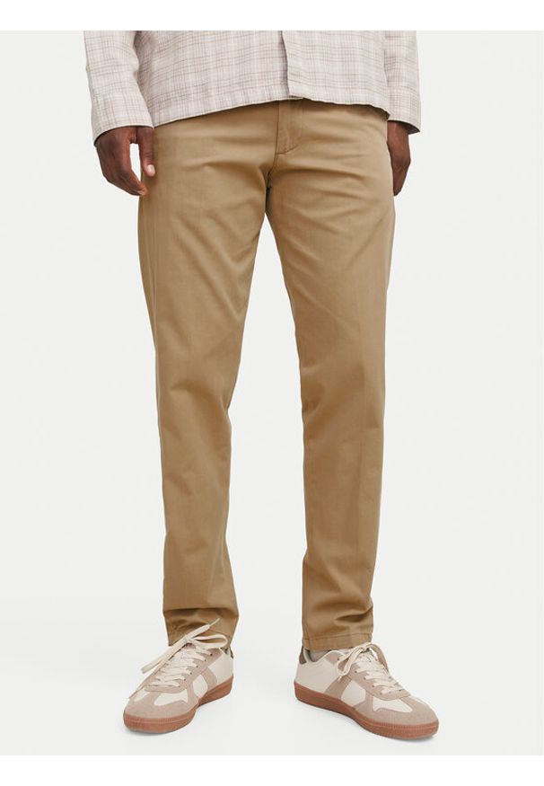 Jack & Jones Chinosy Kane 12268490 Brązowy Regular Fit. Kolor: brązowy. Materiał: bawełna