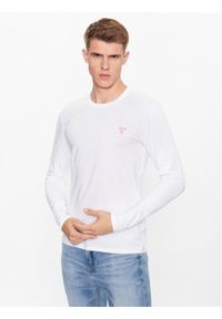 Guess Longsleeve M2YI28 J1314 Biały Slim Fit. Kolor: biały. Materiał: bawełna. Długość rękawa: długi rękaw