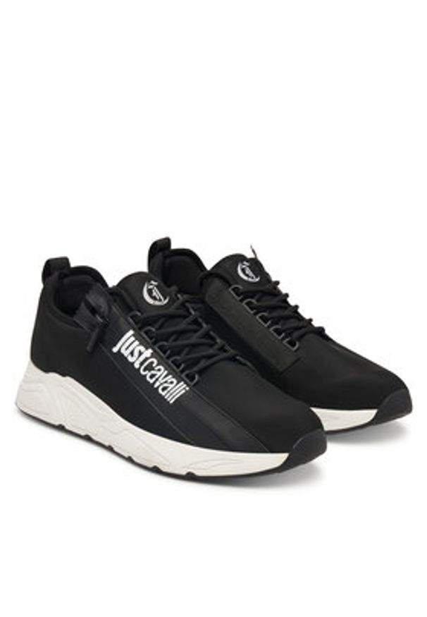 Just Cavalli Sneakersy 80QA3SA2 ZSE70 Czarny. Kolor: czarny. Materiał: materiał