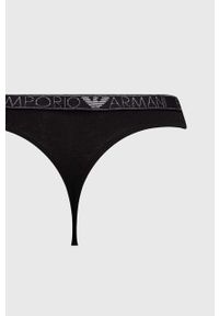 Emporio Armani Underwear stringi 2-pack kolor czarny. Kolor: czarny. Materiał: materiał #2