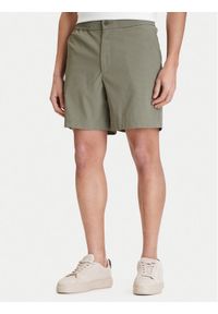 Calvin Klein Szorty materiałowe LV04LF610G Khaki Straight Fit. Kolor: brązowy. Materiał: syntetyk #1