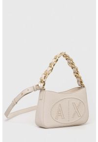 Armani Exchange torebka kolor beżowy. Kolor: beżowy. Rodzaj torebki: na ramię #6