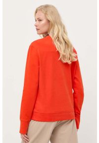 BOSS bluza bawełniana damska kolor pomarańczowy z nadrukiem. Kolor: pomarańczowy. Materiał: bawełna. Wzór: nadruk #3