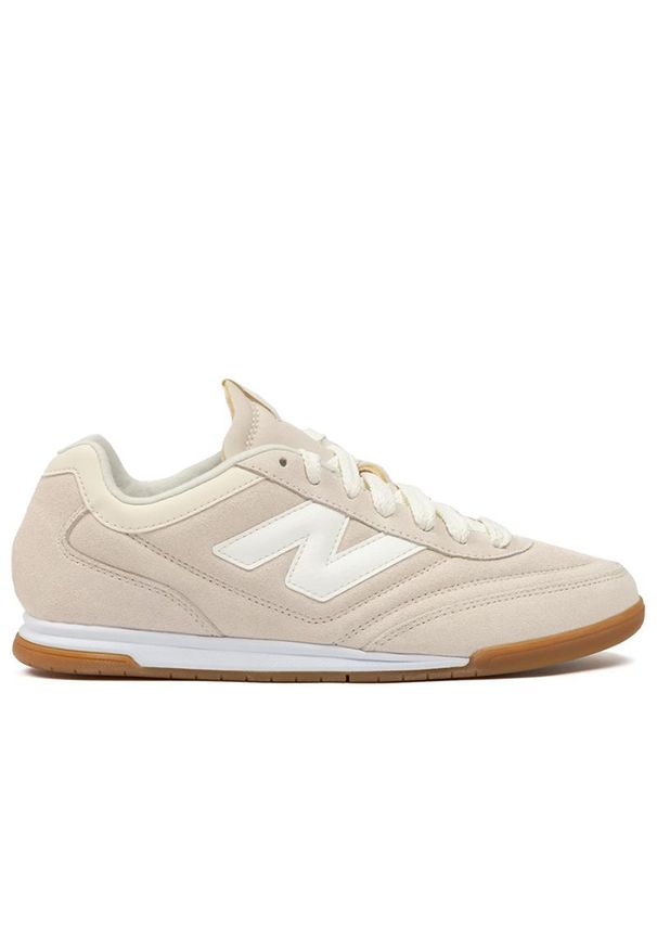 Buty New Balance URC42EA - beżowe. Kolor: beżowy. Materiał: guma, syntetyk, skóra, materiał. Szerokość cholewki: normalna