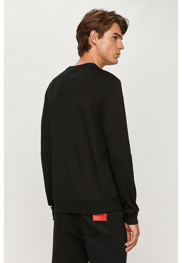Hugo - Longsleeve. Okazja: na co dzień. Kolor: czarny. Materiał: materiał. Długość rękawa: długi rękaw. Wzór: nadruk. Styl: casual