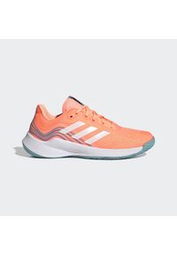 Buty do siatkówki damskie Adidas Novaflight Volleyball Shoes. Kolor: pomarańczowy, biały, wielokolorowy, niebieski. Materiał: materiał. Sport: siatkówka