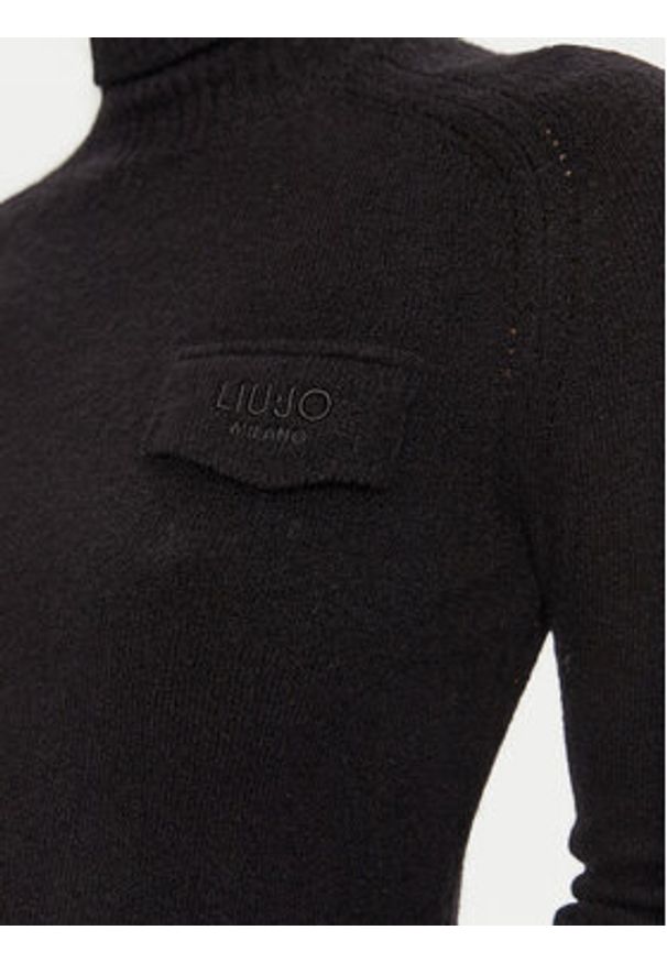 Liu Jo Golf WF4363 MA49P Czarny Regular Fit. Typ kołnierza: golf. Kolor: czarny. Materiał: syntetyk