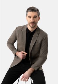 Volcano - Marynarka w pepitkę JB-ABIS. Okazja: na co dzień. Materiał: dzianina, poliester, wiskoza, elastan. Długość: długie. Styl: casual, elegancki, klasyczny #1