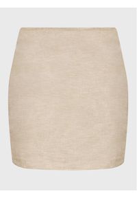 Gina Tricot Spódnica mini 19942 Beżowy Regular Fit. Kolor: beżowy. Materiał: bawełna, len