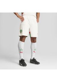 Puma - Męskie szorty Maroko 2025 PUMA White Fast Green Red. Kolor: czerwony, zielony, biały, wielokolorowy. Sport: piłka nożna