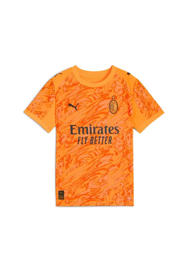 Puma - Młodzieżowa koszulka bramkarska AC Milan 25/26 PUMA. Kolor: żółty, wielokolorowy, pomarańczowy, czarny. Materiał: tkanina