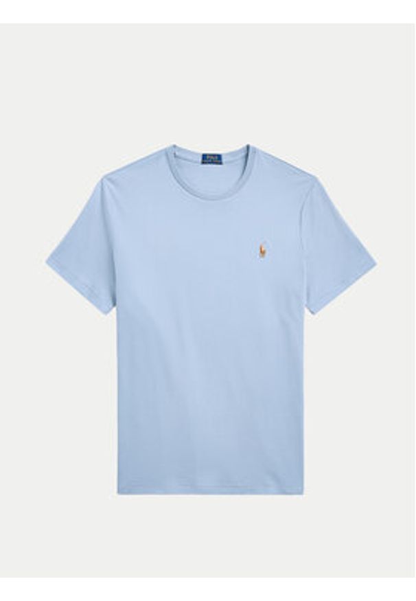 Polo Ralph Lauren T-Shirt 710740727080 Błękitny Slim Fit. Typ kołnierza: polo. Kolor: niebieski. Materiał: bawełna