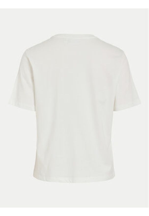 Vila T-Shirt Sybil 14097444 Biały Regular Fit. Kolor: biały. Materiał: bawełna