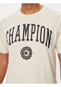 Champion T-Shirt 219852 Beżowy Comfort Fit. Kolor: beżowy. Materiał: bawełna