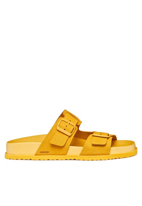 Geox Klapki U Parnaiba U651KA 00022 C2000 Żółty. Kolor: żółty. Materiał: skóra, zamsz
