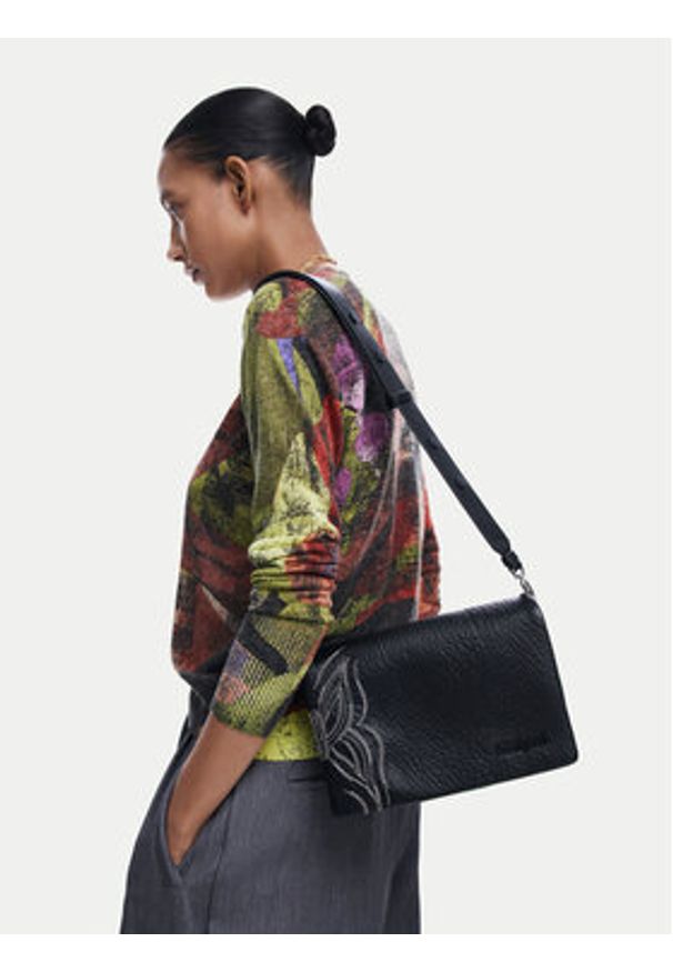 Desigual Torebka 25SAXP84 Czarny. Kolor: czarny. Materiał: skórzane