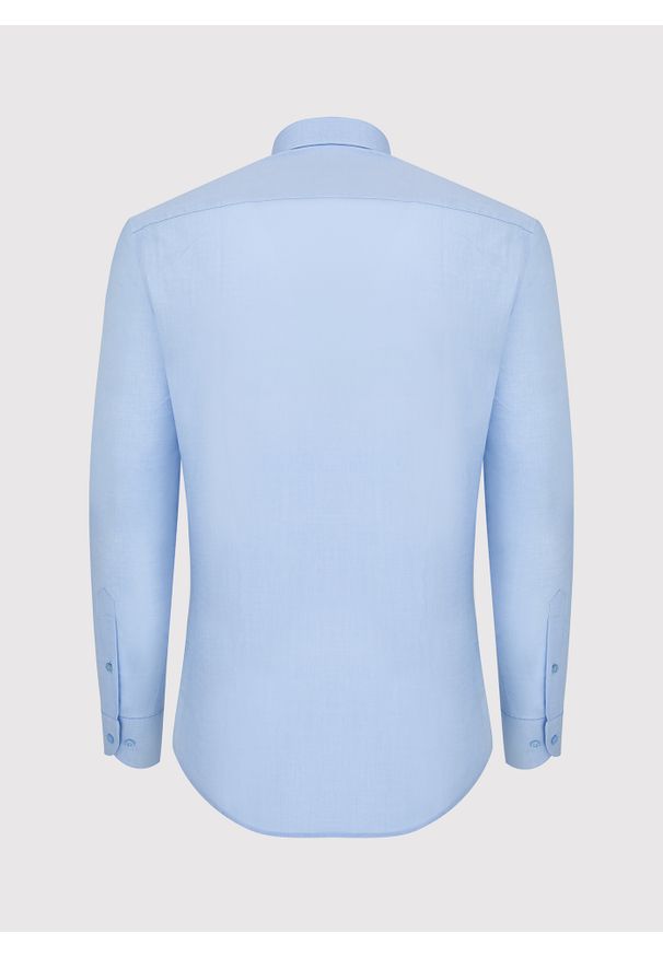 Pako Lorente - PAKO LORENTE – Gładka elegancka koszula męska w kolorze błękitnym. Typ kołnierza: kołnierzyk klasyczny. Kolor: niebieski. Materiał: bawełna. Długość rękawa: długi rękaw. Długość: długie. Wzór: gładki. Styl: elegancki