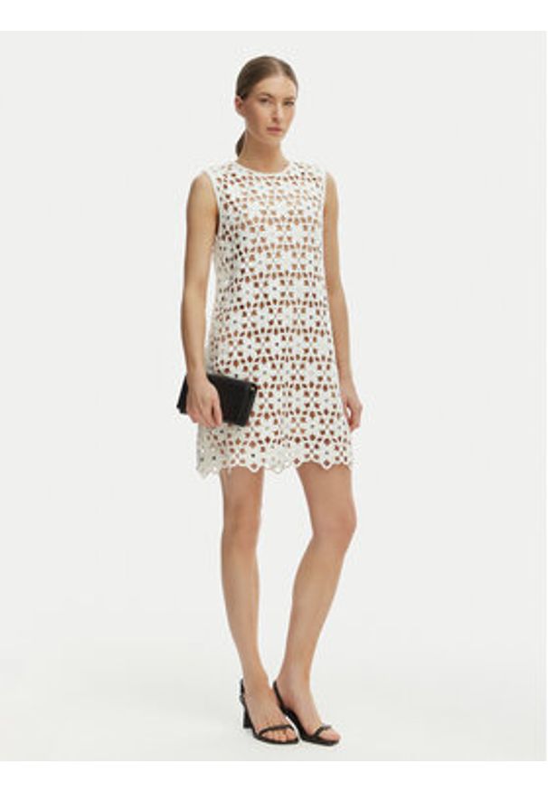 MICHAEL Michael Kors Sukienka letnia MS683CWKNE Biały Slim Fit. Kolor: biały. Materiał: syntetyk. Sezon: lato