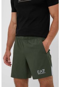 EA7 Emporio Armani szorty męskie kolor zielony. Kolor: zielony. Materiał: tkanina #1