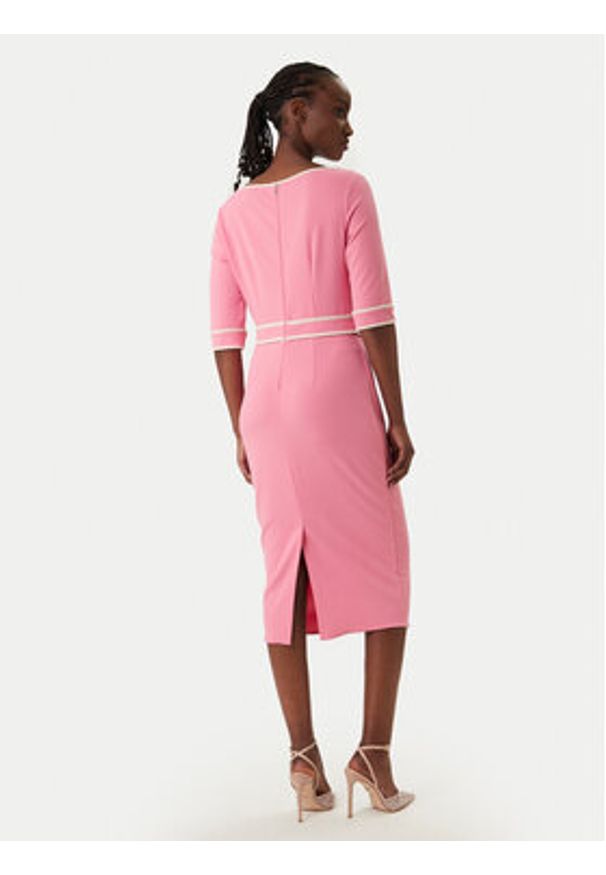 Rinascimento Sukienka koktajlowa CFC0127991003 Różowy Slim Fit. Kolor: różowy. Materiał: syntetyk. Styl: wizytowy