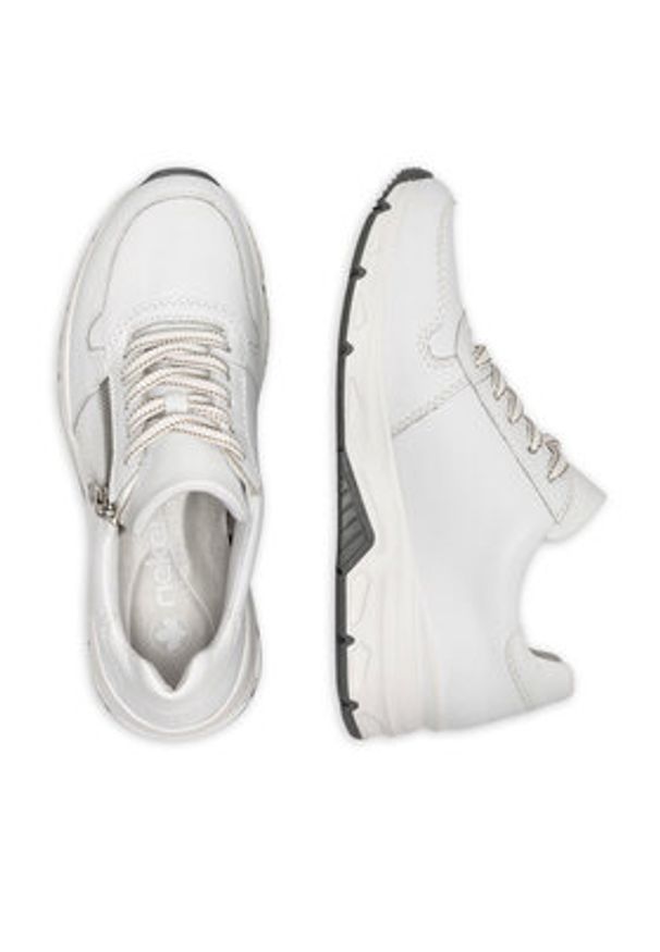 Rieker Sneakersy 48134-81 Biały. Kolor: biały. Materiał: skóra