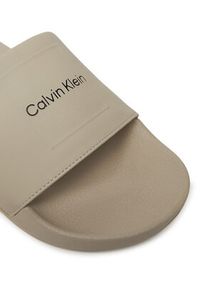 Calvin Klein Klapki Pool Slide W/ Ck Square HM0HM01754 Écru. Materiał: skóra #3