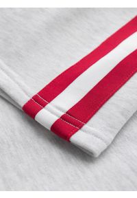 Ombre Clothing - Męskie szorty dresowe z lampasami i ściągaczem w pasie – szary melanż V1 - Rozmiar: XXL. Okazja: na co dzień. Kolor: szary. Materiał: dresówka. Wzór: melanż. Styl: retro, casual #4